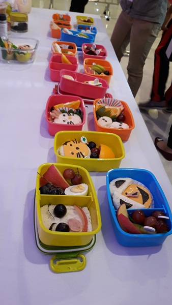 Cute bento boxes made by the moms that day, so creative!