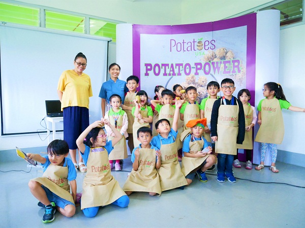 Little kids from the culinary club of The Raya School learned about the goodness of potatoes through a cooking demo and workshop