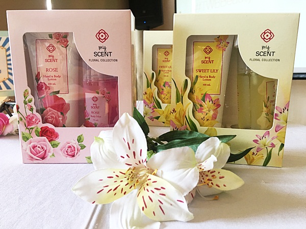 My Scent Floral Collection - so fresh and girly floral body mist and body lotion set - we sprayed our flower crowns with our chosen scent kaya ang bango sa buong place