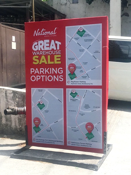 NBS Warehouse Sale parking options