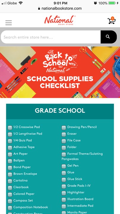 National Book Store Grand Back To School Fair May 2019 school supplies checklist