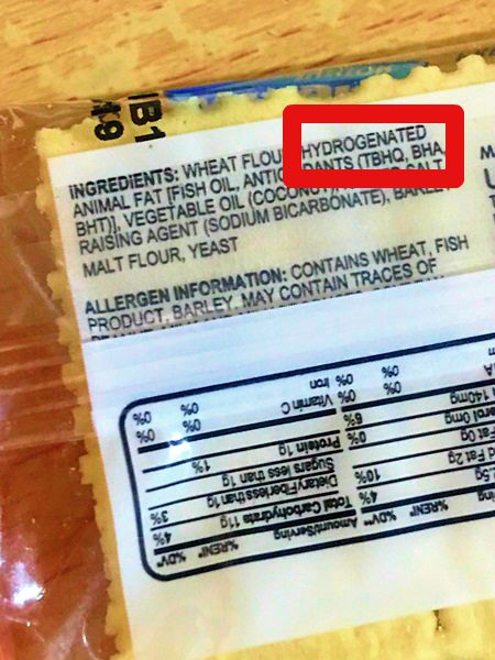 Watch out for snacks with hydrogenated fats