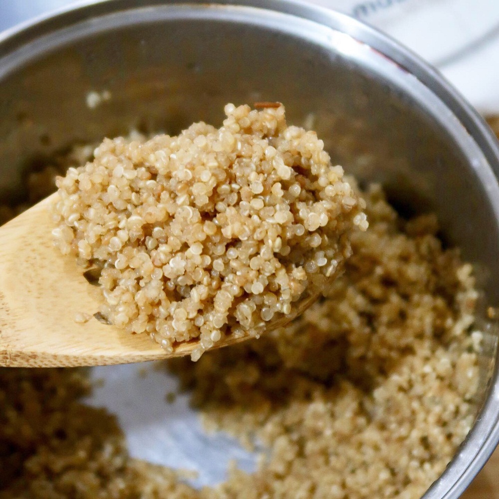 Quinoa is considered a supe rfood  - high in fiber, magnesium, B vitamins, iron, potassium, calcium, phosphorus, vitamin E 