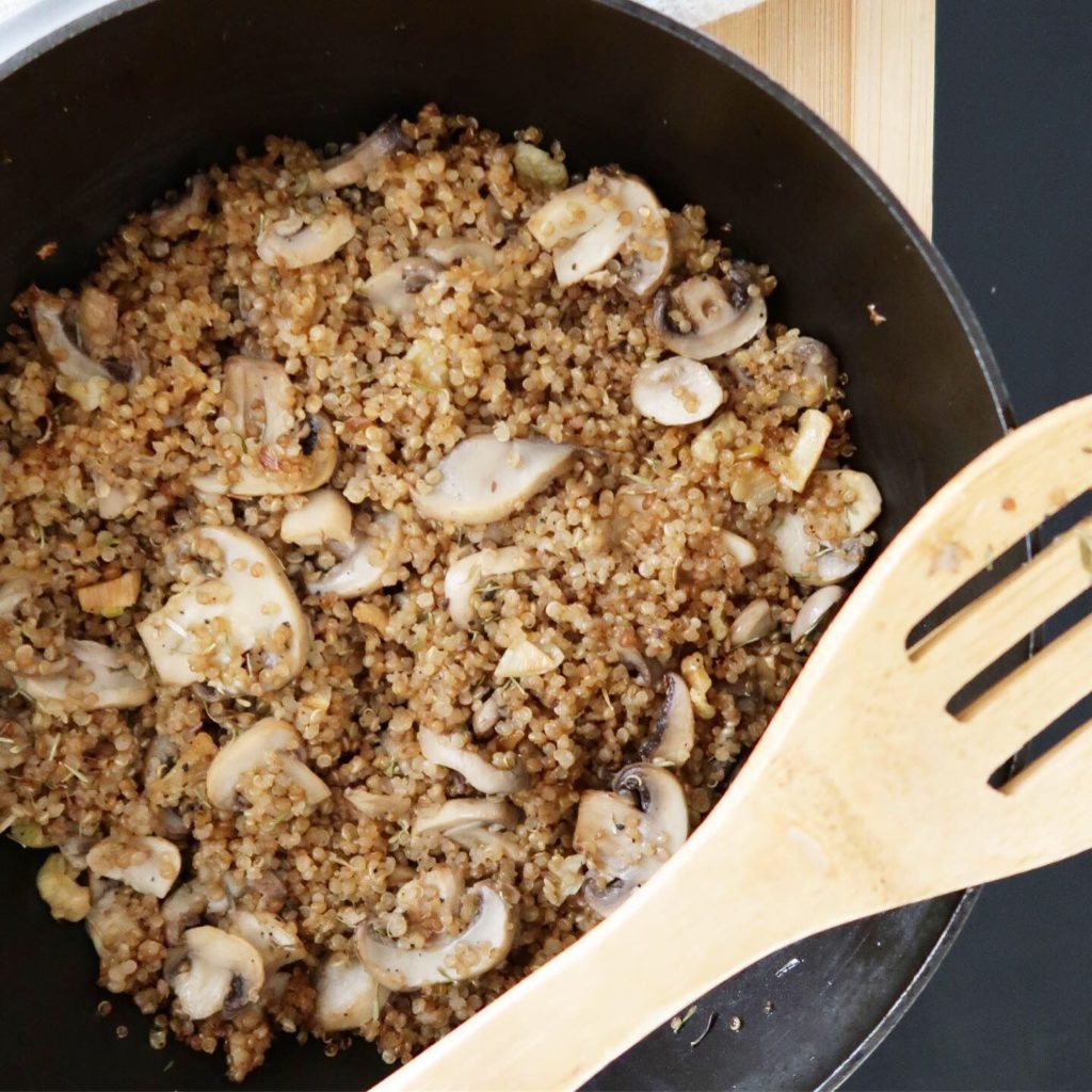 Quinoa Garlic Mushroom Dish