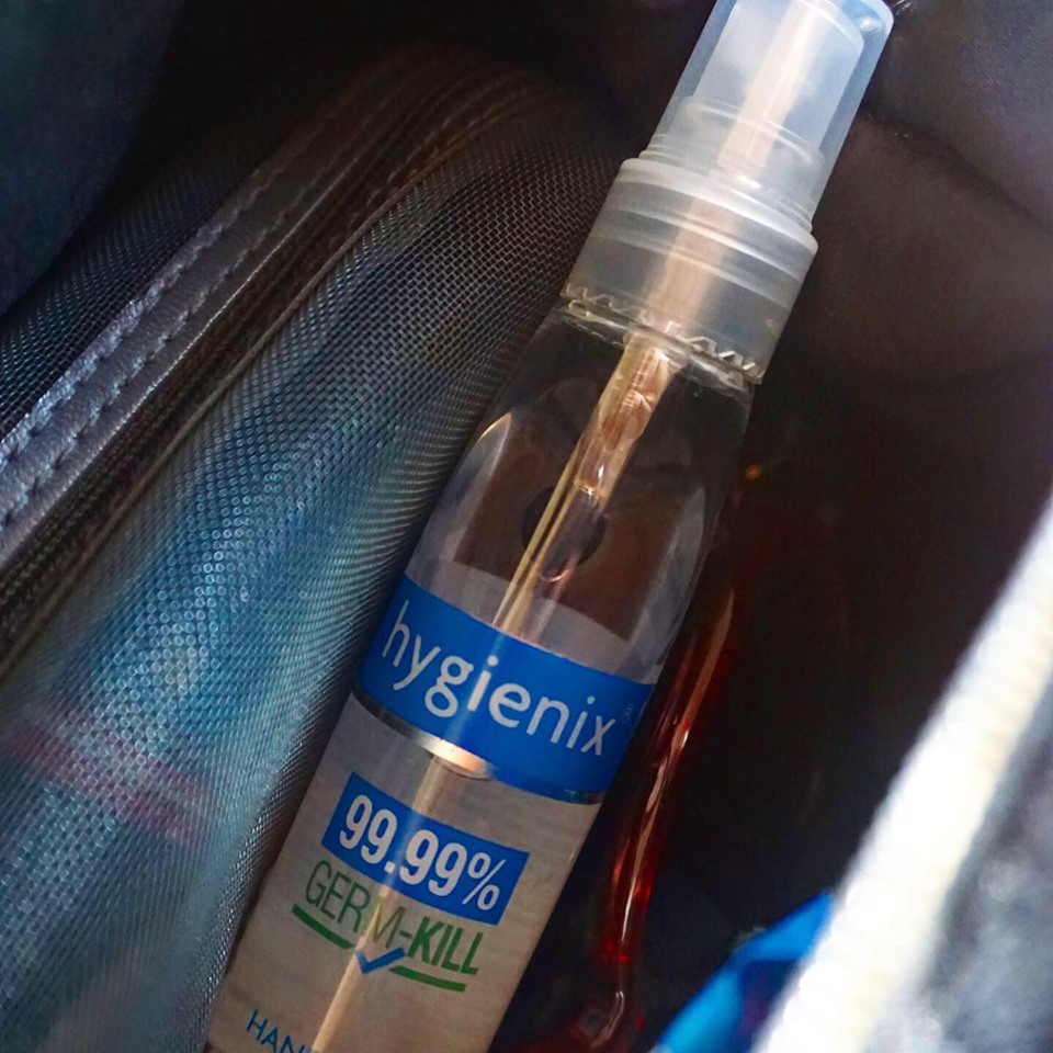 This Hygienix sanitizing alcohol spray is always in my bag. I also make sure that my kids and husband's bag and the car has stocks of Hygienix.