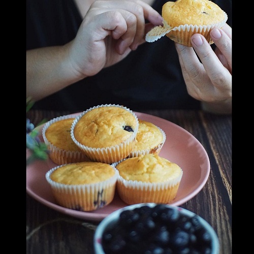 Enjoying my blueberry muffins – heaven!