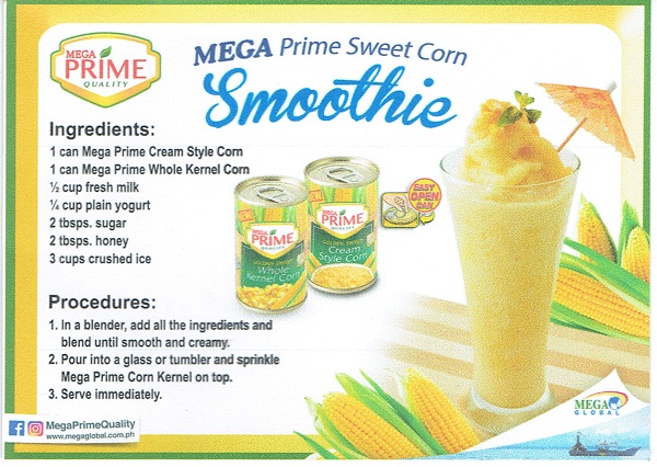 mega prime sweet corn smoothie summer dessert