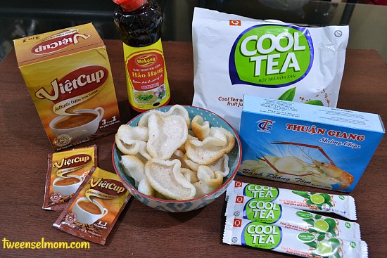 Some of Viet Nam's finest products I was able to taste : VietCup 3 in 1 coffee, Thuan Giang Shrimp Chips, Mekong Hao Hang Super Sauce, Tran Quang Lemon Flavor Cool Tea